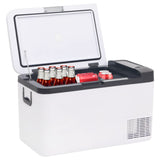 VidaXL Koelbox met handvat en adapter 25 L PP PE zwart en wit