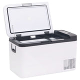 VidaXL Koelbox met handvat en adapter 25 L PP PE zwart en wit
