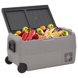 VidaXL Koelbox met wielen en adapter 50 L PP en PE zwart en grijs