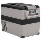 VidaXL Koelbox met handvat en adapter 45 L PP PE zwart en grijs