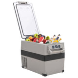 VidaXL Koelbox met handvat en adapter 55 L PP PE zwart en grijs