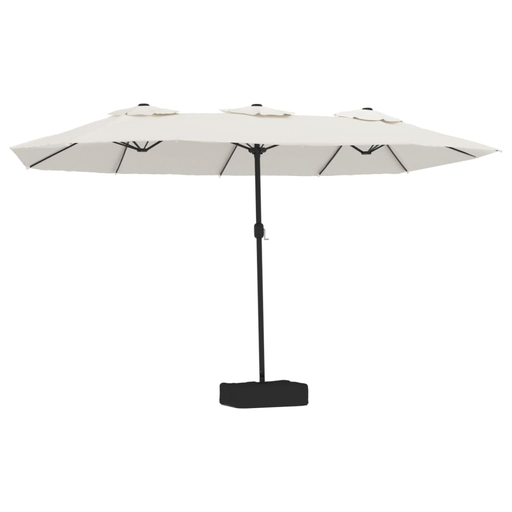 VidaXL Parasol dubbel 449x245 cm zandwit