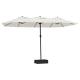 VidaXL Parasol dubbel 449x245 cm zandwit