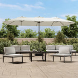 VidaXL Parasol dubbel 449x245 cm zandwit