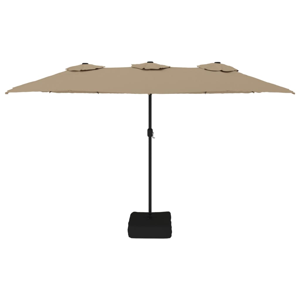 VidaXL Parasol dubbel 449x245 cm taupe