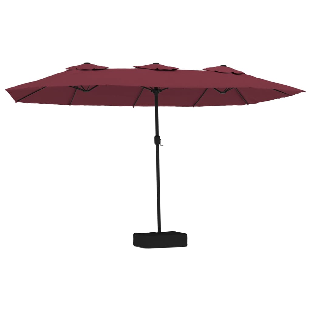 Vidaxl parasol dubbel dak 449x245 cm bordeauxrood