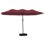 Vidaxl parasol dubbel dak 449x245 cm bordeauxrood