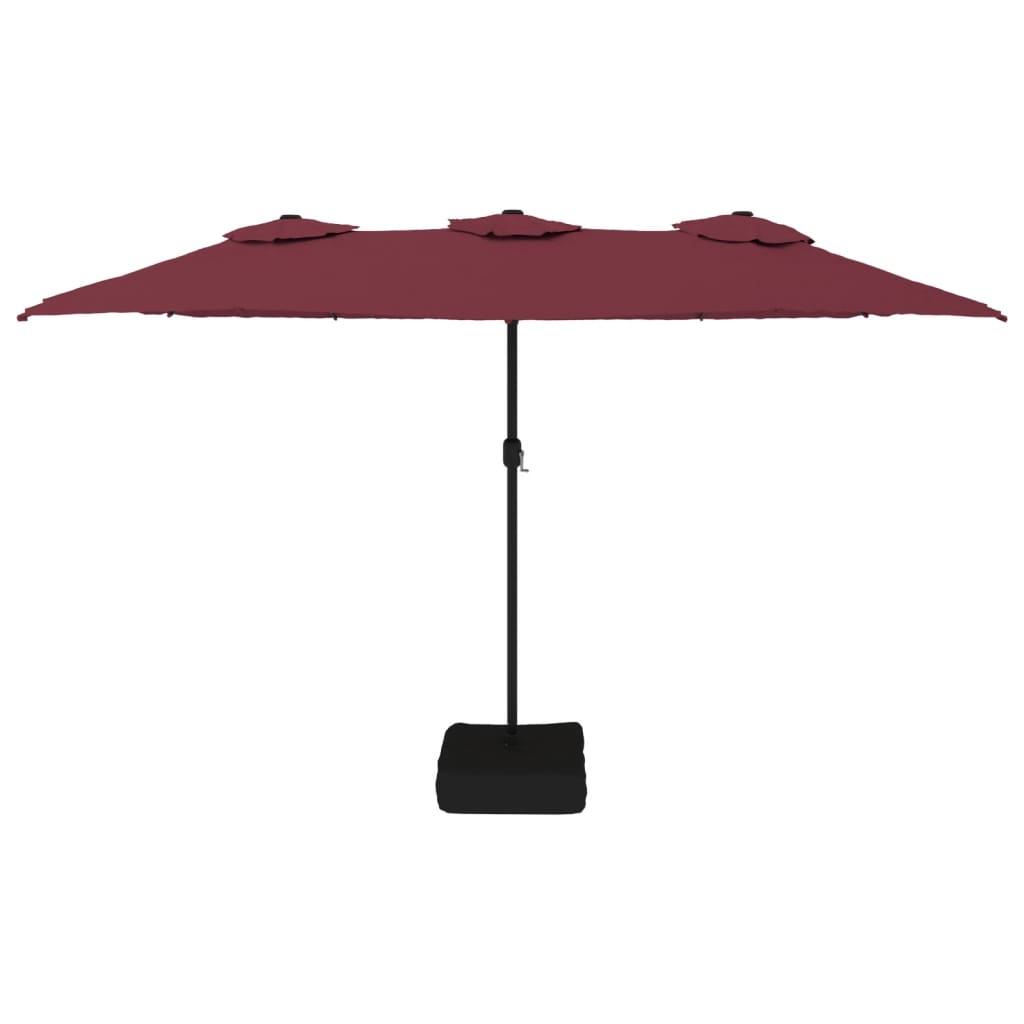 Vidaxl parasol dubbel dak 449x245 cm bordeauxrood