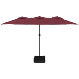Vidaxl parasol dubbel dak 449x245 cm bordeauxrood