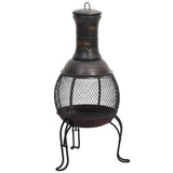 Vidaxl tuinkachel met pook 39x39x90 cm staal