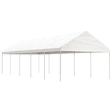 VidaXL Prieel met dak 11,15x4,08x3,22 m polyetheen wit