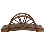 Vidaxl tuinbrug met half wiel 99x50x38 cm massief vurenhout
