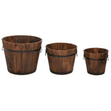Vidaxl plantenbakset houten emmer 3-delig massief vurenhout