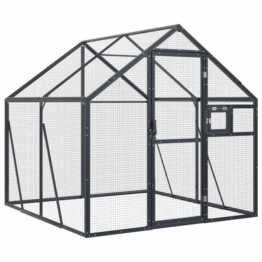 VidaXL Volière 1,79x2x1,85m aluminium antracietkleurig