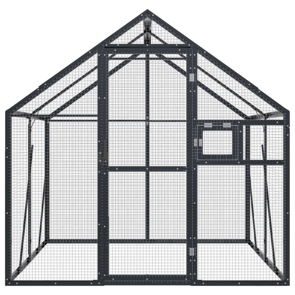 VidaXL Volière 1,79x2x1,85m aluminium antracietkleurig
