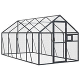 VidaXL Volière 1,79x4x1,85m aluminium antracietkleurig
