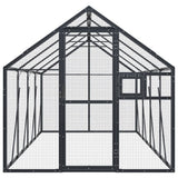 VidaXL Volière 1,79x4x1,85m aluminium antracietkleurig