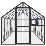 VidaXL Volière 1,79x6x1,85m aluminium antracietkleurig