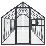 VidaXL Volière 1,79x8x1,85m aluminium antracietkleurig