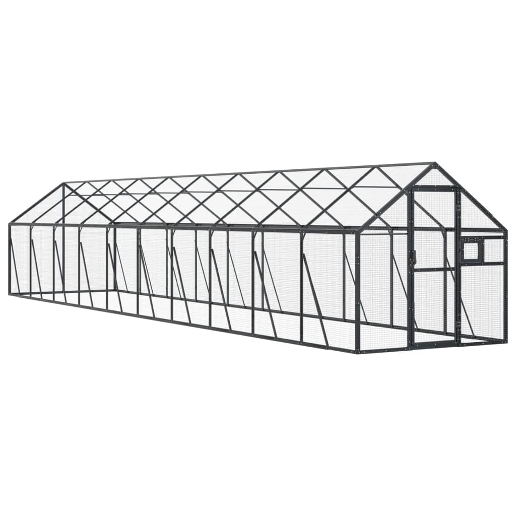 VidaXL Volière 1,79x2x1,85m aluminium antracietkleurig