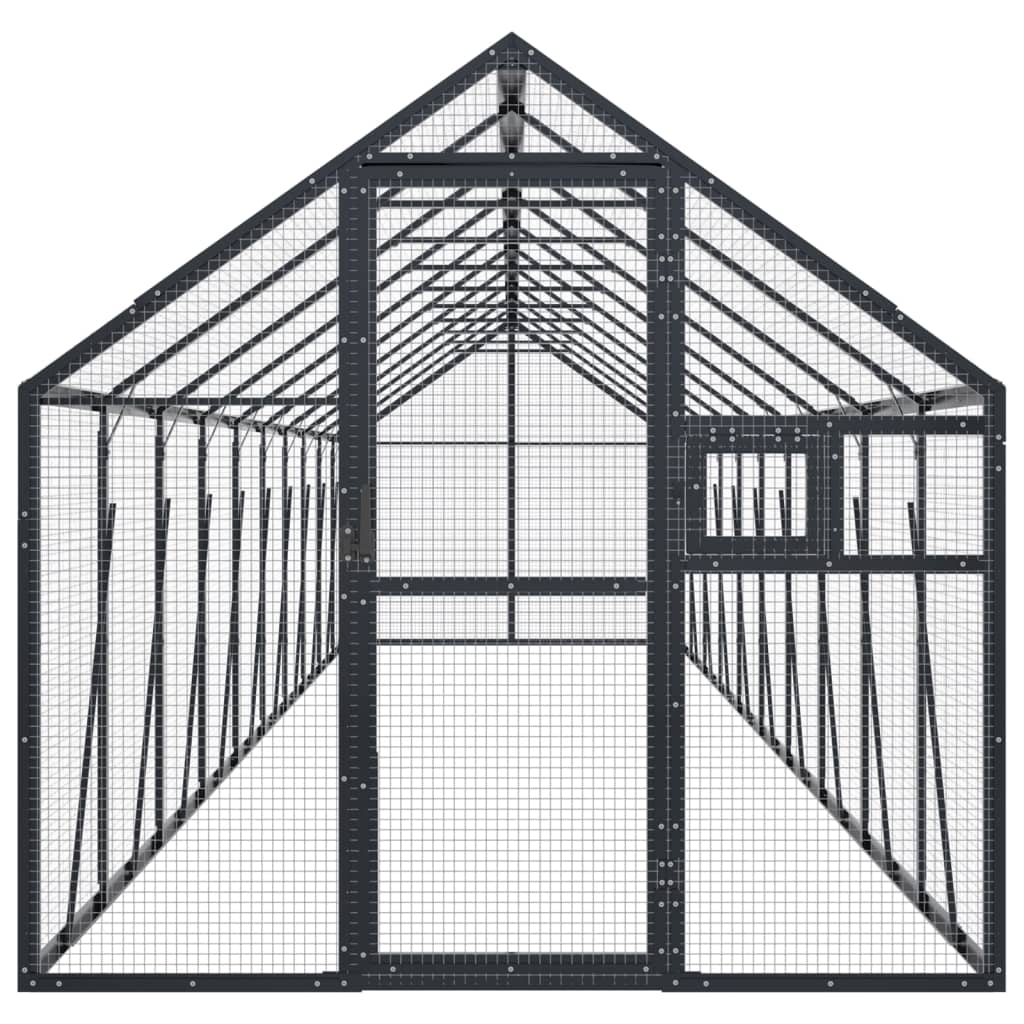 VidaXL Volière 1,79x2x1,85m aluminium antracietkleurig