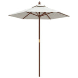 Vidaxl parasol met houten paal 196x231 cm zandkleurig
