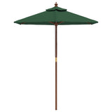 VidaXL Parasol met houten paal 196x231 cm groen