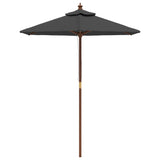 Vidaxl parasol met houten paal 196x231 cm antracietkleurig