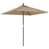 VidaXL Parasol met houten paal 198x198x231 cm taupe