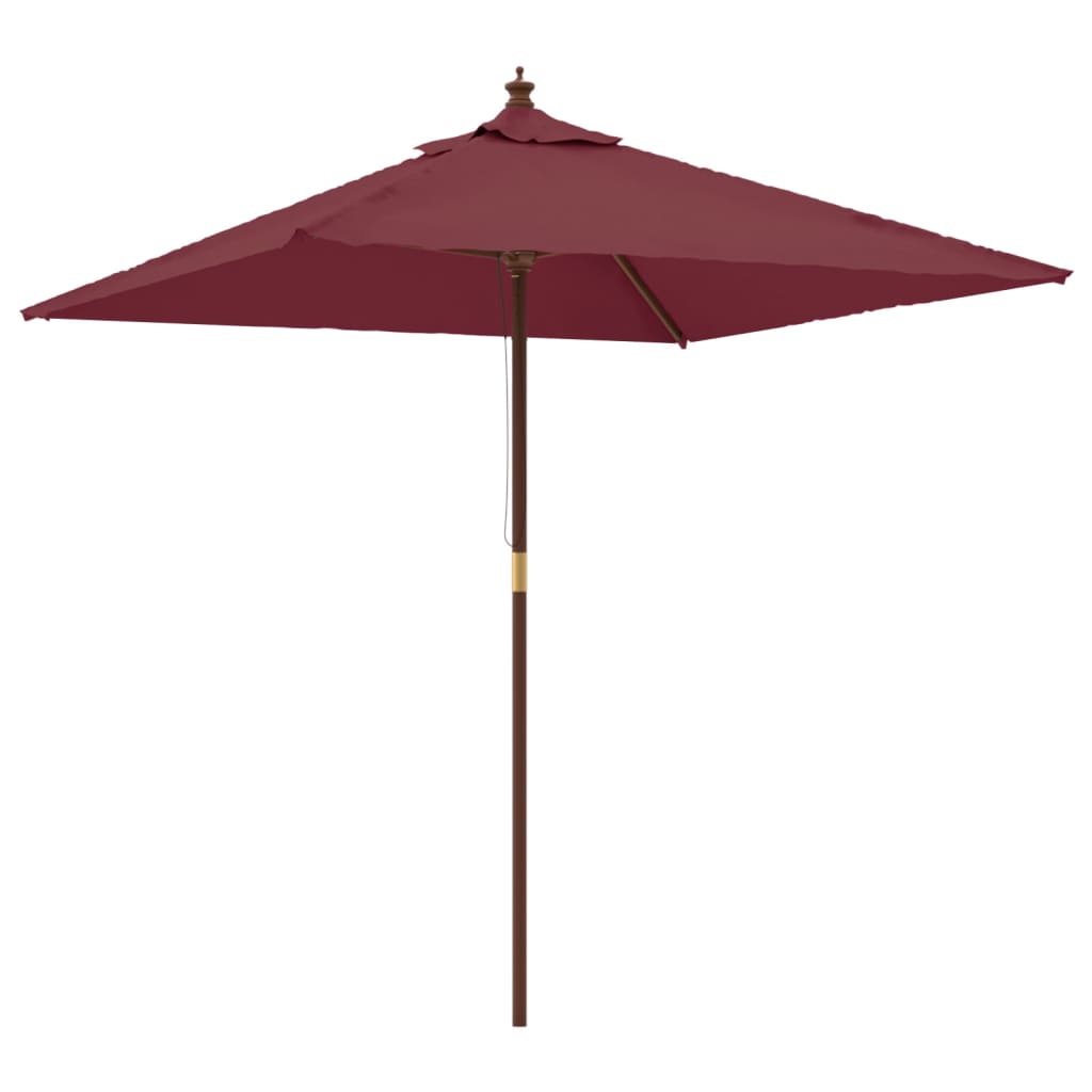 VidaXL Parasol met houten paal 198x198x231 cm bordeauxrood