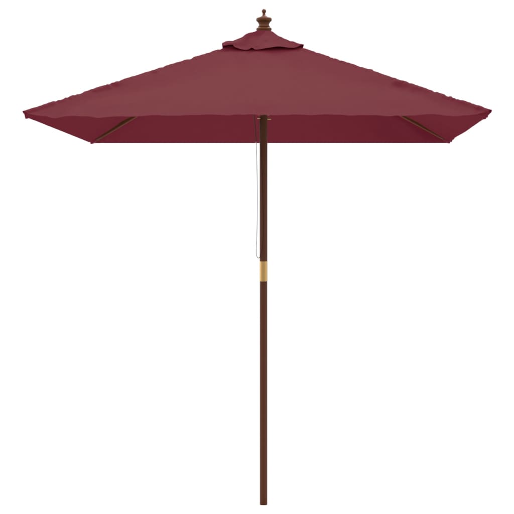 VidaXL Parasol met houten paal 198x198x231 cm bordeauxrood
