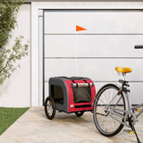 Vidaxl hondenfietstrailer oxford stof en ijzer rood en grijs