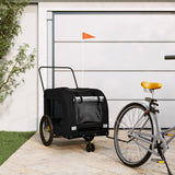 Vidaxl hondenfietstrailer oxford stof en ijzer zwart