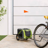 VidaXL Hondenfietskar oxford stof en ijzer groen en grijs