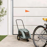 Vidaxl hondenfietstrailer oxford stof en ijzer grijs