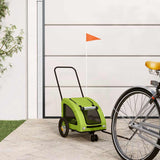 Vidaxl hondenfietstrailer oxford stof en ijzer groen
