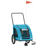 Vidaxl hondenfietstrailer oxford stof en ijzer blauw