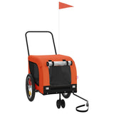 Vidaxl hondenfietstrailer oxford stof en ijzer oranje en zwart