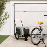 Vidaxl hondenfietstrailer oxford stof en ijzer grijs en zwart