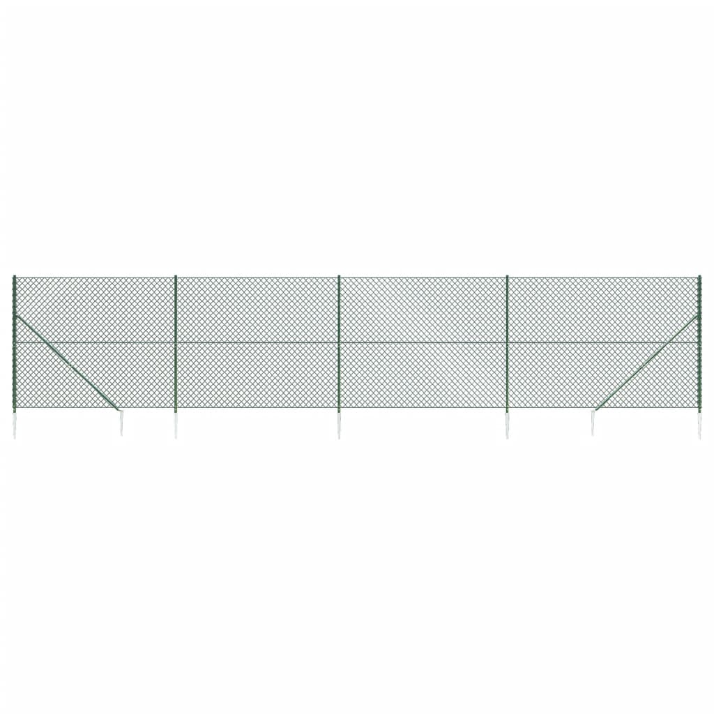 Vidaxl gaashek met grondankers 1,6x10 m groen