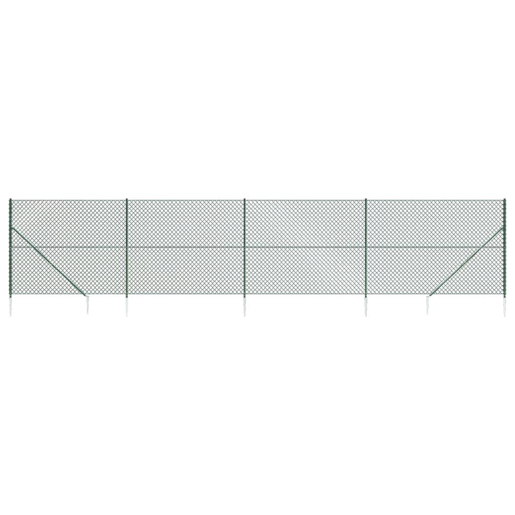 Vidaxl gaashek met grondankers 2x10 m groen