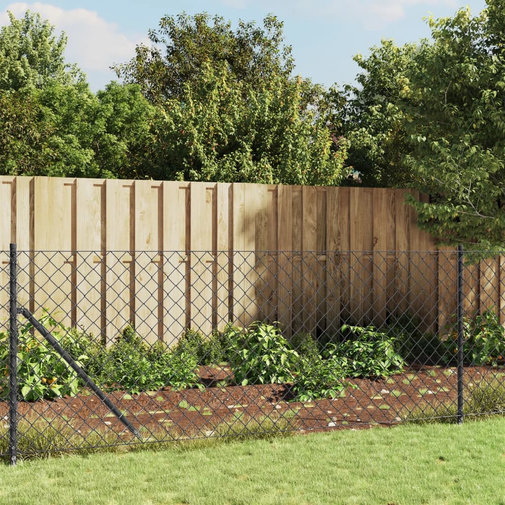 Vidaxl gaashek met flens 1x10m antracietkleurig