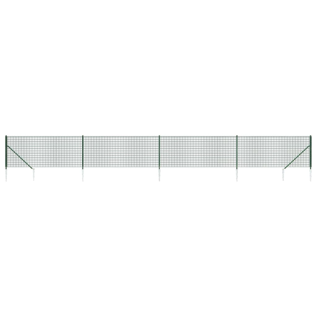 Vidaxl draadgaashek met grondankers 1,1x10 m groen