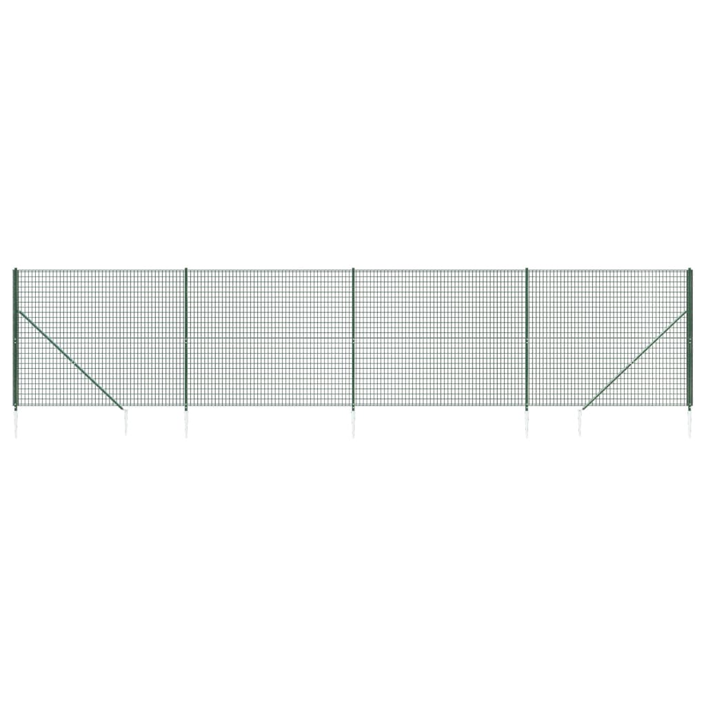 Vidaxl draadgaashek met grondankers 1,6x10 m groen