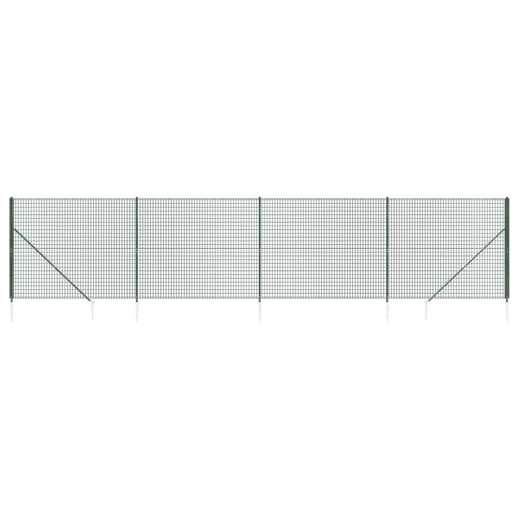 Vidaxl draadgaashek met grondankers 2x10 m groen