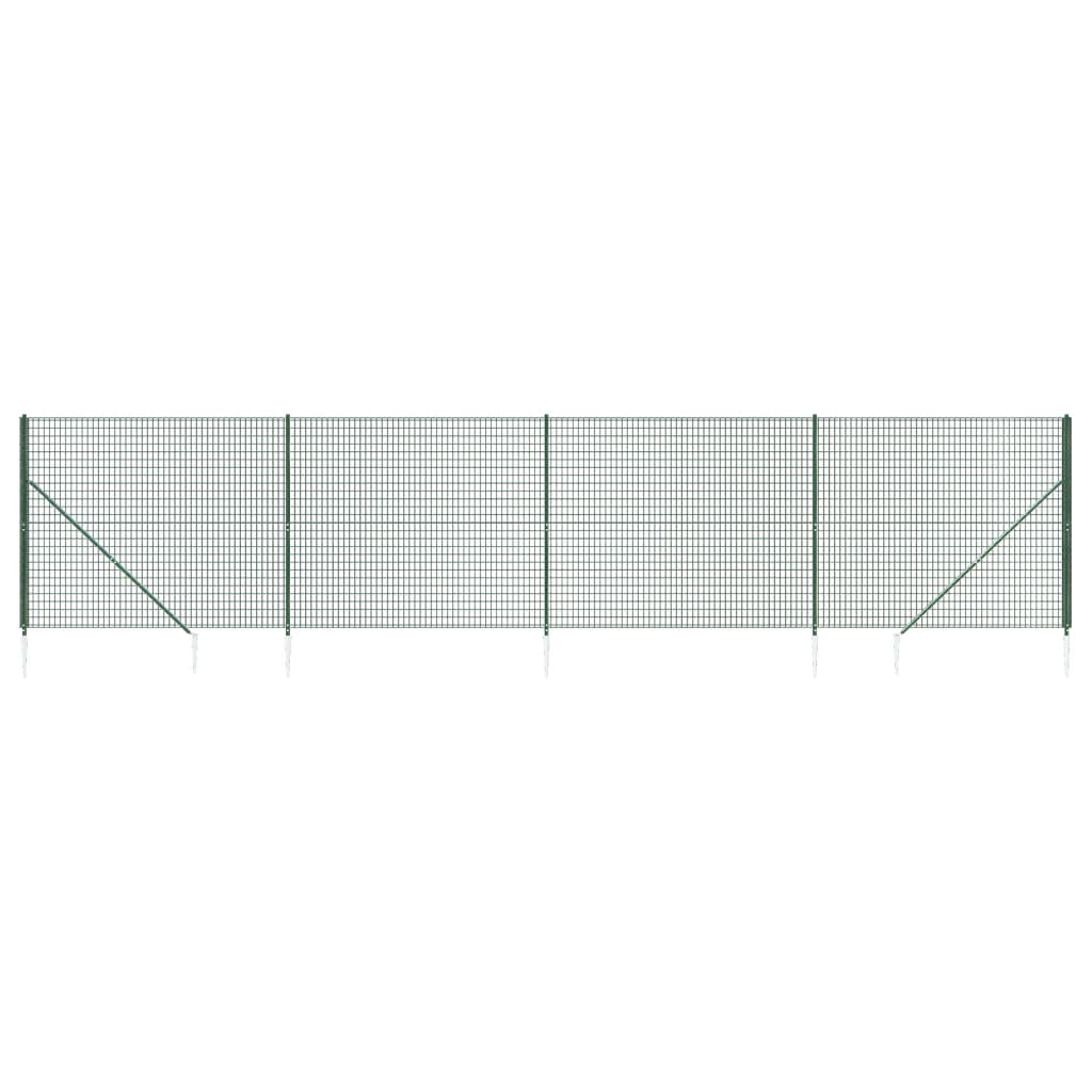 Vidaxl draadgaashek met grondankers 2,2x10 m groen