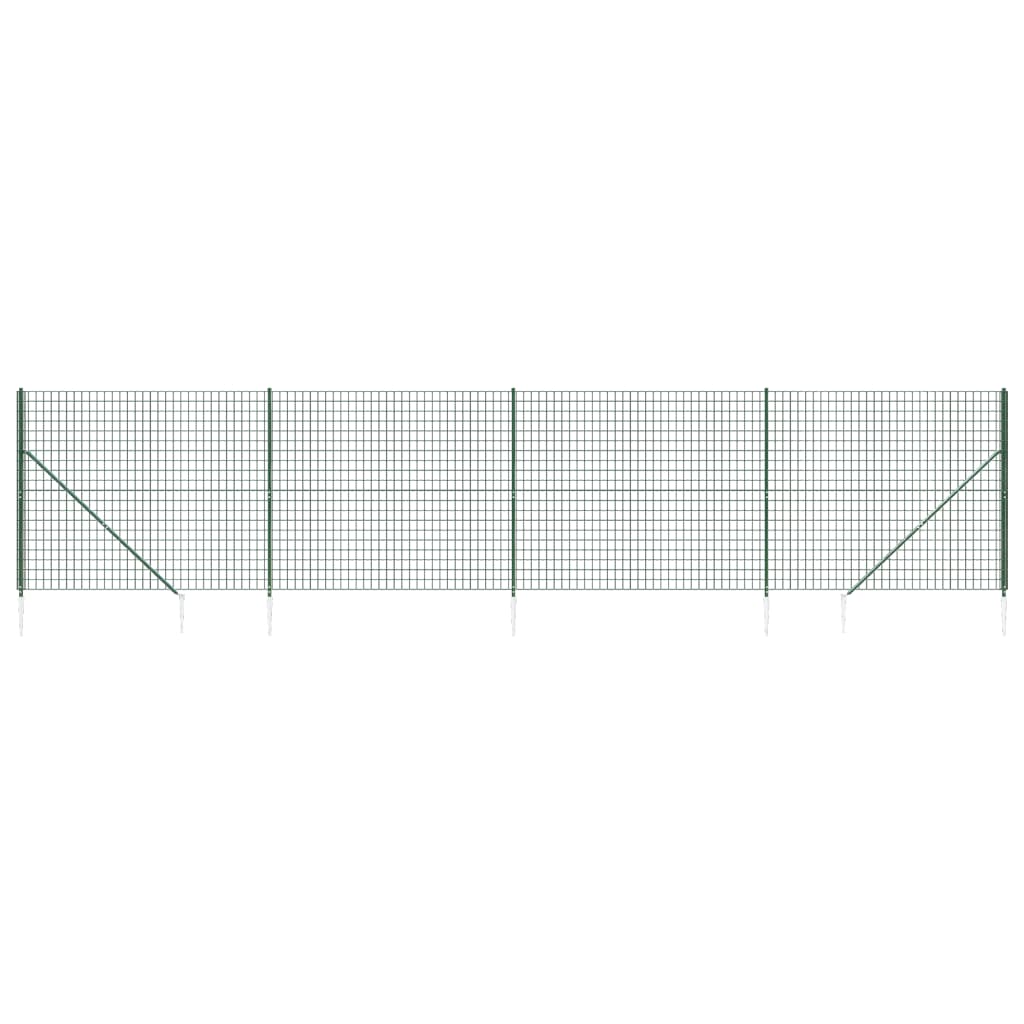 Vidaxl draadgaashek met grondankers 2x10 m groen