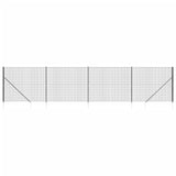 Vidaxl draadgaashek met grondankers 1,6x10 m antracietkleurig
