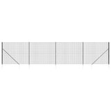Vidaxl draadgaashek met grondankers 1,8x10 m antracietkleurig