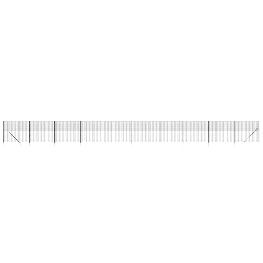 VidaXL Draadgaashek met grondankers 1,6x25 m antracietkleurig